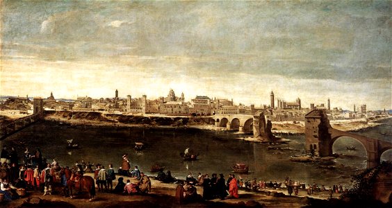 Juan Bautista Martínez del Mazo - View of Zaragoza - WGA14707