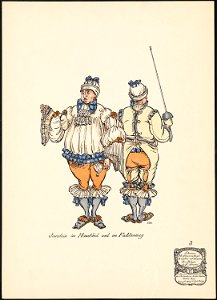 Jourdain im Hauskleid und im Fechtanzug (Boston Public Library)