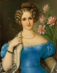 Jozef Ginovský - Portrait of a Young Lady in a Blue Dress - O 4 - Slovak National Gallery