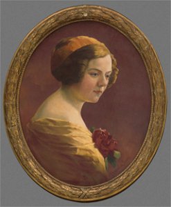 Jozef Hanula - Dáma s ružou - M 9 - Gallery of Spiš Artists