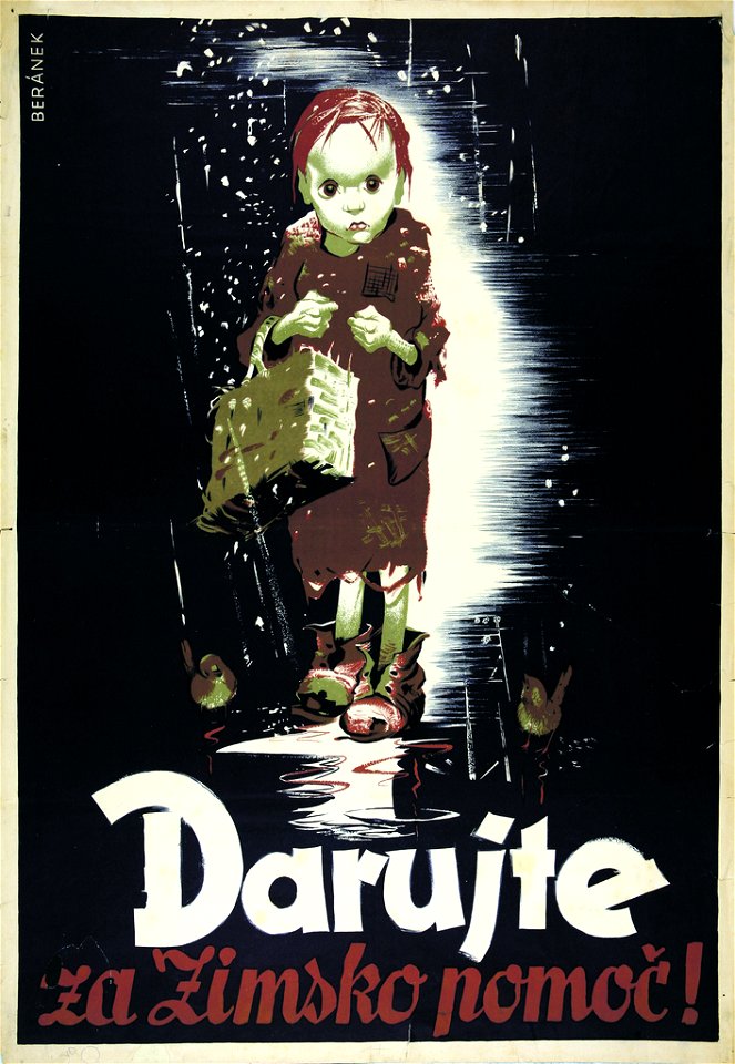 Jože Beranek - Plakat Darujte za zimsko pomoč