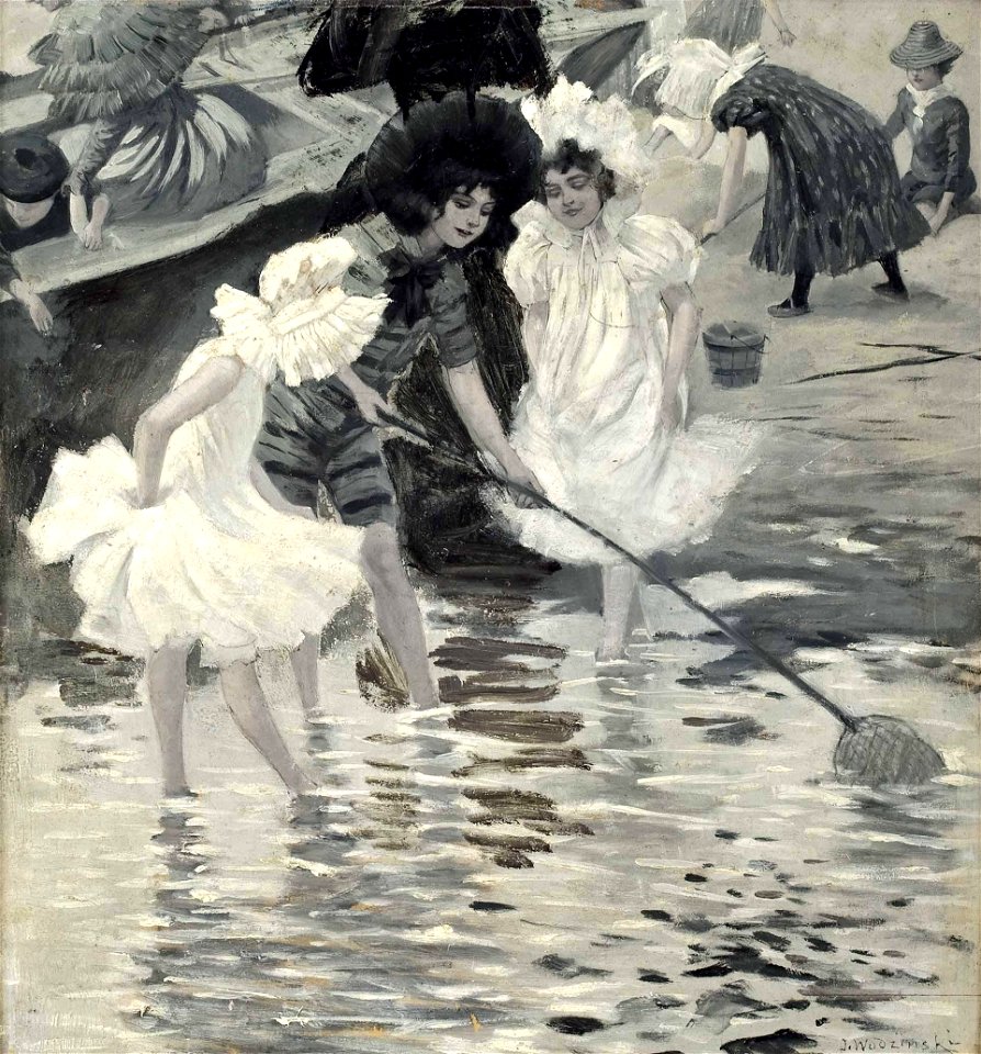 Jozef Wodzinski Mädchen am Strand