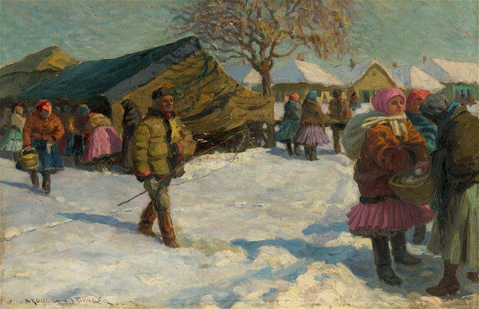 Jozef Theodor Mousson - V zime na dedine - O 22 - East Slovak Gallery