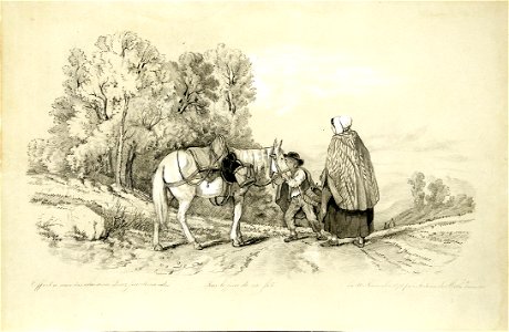 João de Melo Viana - Paisagem com camponeses e cavalo