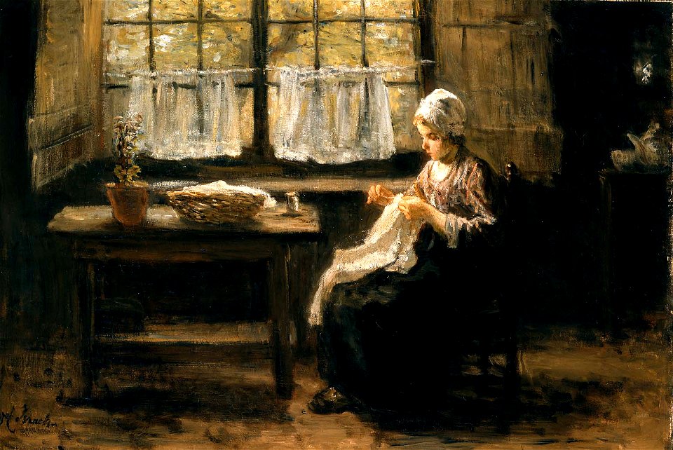 Jozef Israëls - Young Girl Sewing - 15.885 - Museum of Fine Arts