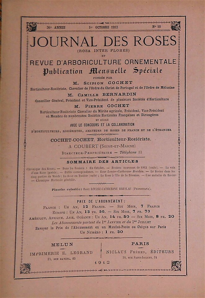 Journal des roses octobre 1912