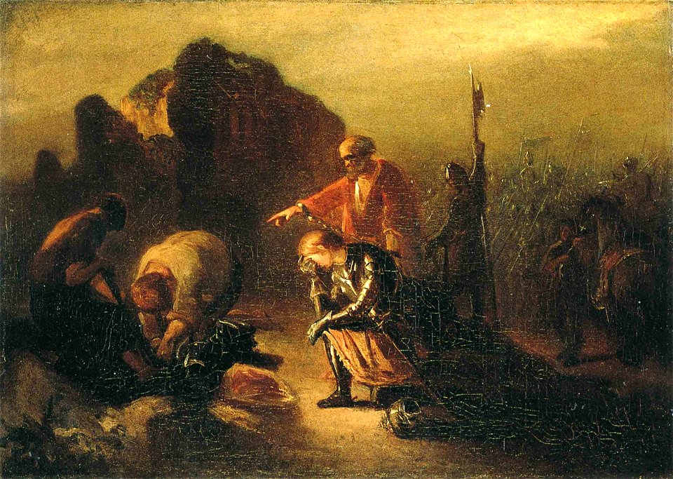 Jozef Israëls - Anno 1282. Graaf Floris V bij de plaats waar het lijk van zijn vader ligt - SA 2169 - Amsterdam Museum