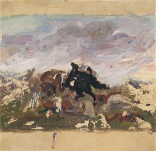 Jozef Hanula - Jazdci na koni - M 273 - Gallery of Spiš Artists