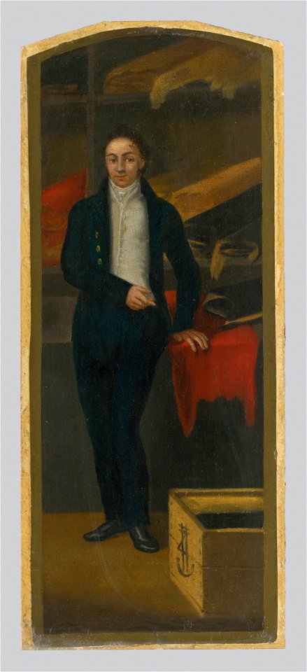 Jozef Czauczik - Obchodík s textilným tovarom. Štúdia k vývesnému štítu - O 911 - Slovak National Gallery