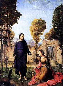 Juan de Flandes - Christ Appearing to Mary Magdalen - WGA12053. Free illustration for personal and commercial use.