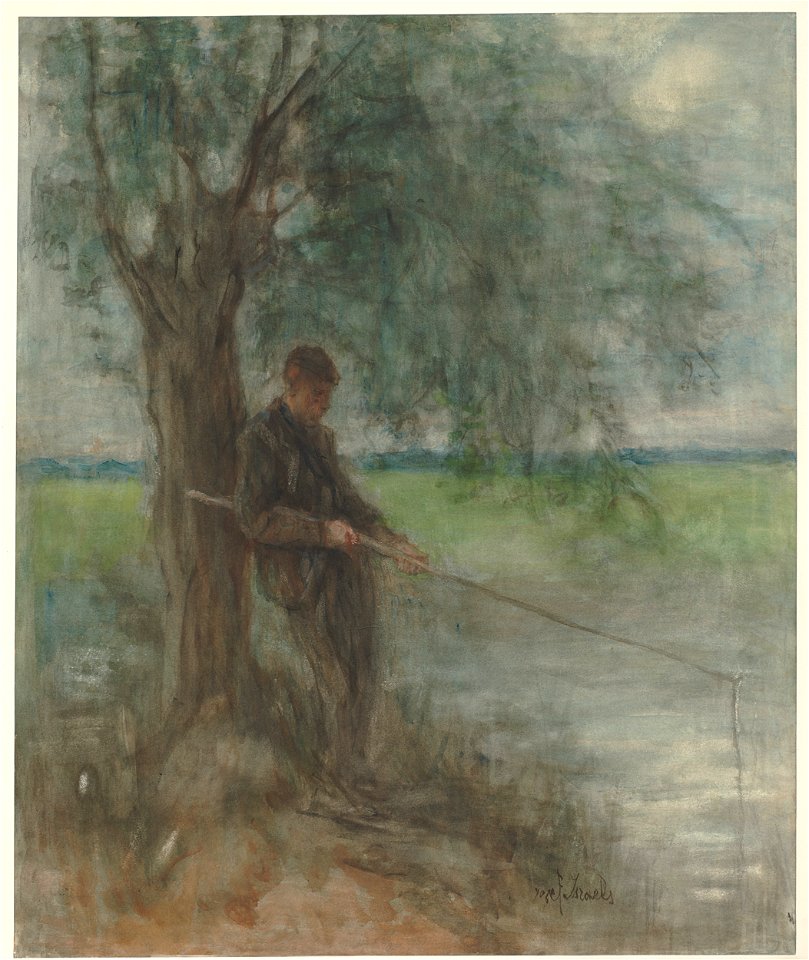 Jozef Israëls - Een hengelaar