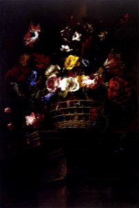 Juan de Arellano - Basket of Flowers on a Plinth - WGA0937