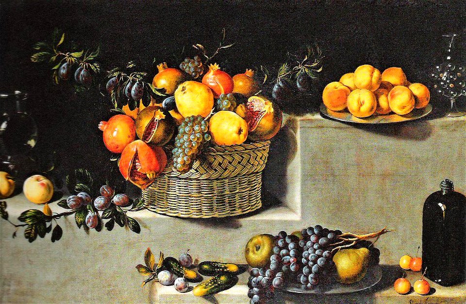 Juan van der Hamen y León - Stillleben mit Früchten und Glaswaren