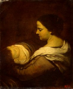 Juan Bautista Martínez del Mazo - Woman with a Sleeping Child - WGA14708. Free illustration for personal and commercial use.