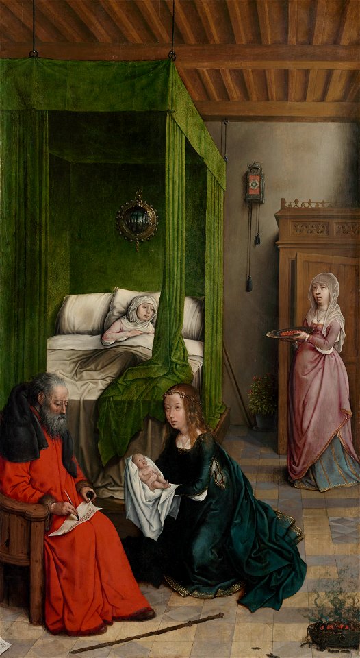 Juan de Flandes - The Birth and Naming of John the Baptist - 1975.3 - Cleveland Museum of Art