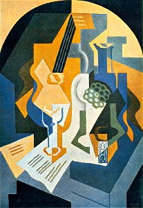 Juan Gris - Still Life with Fruit Dish and Mandolin. Free illustration for personal and commercial use.