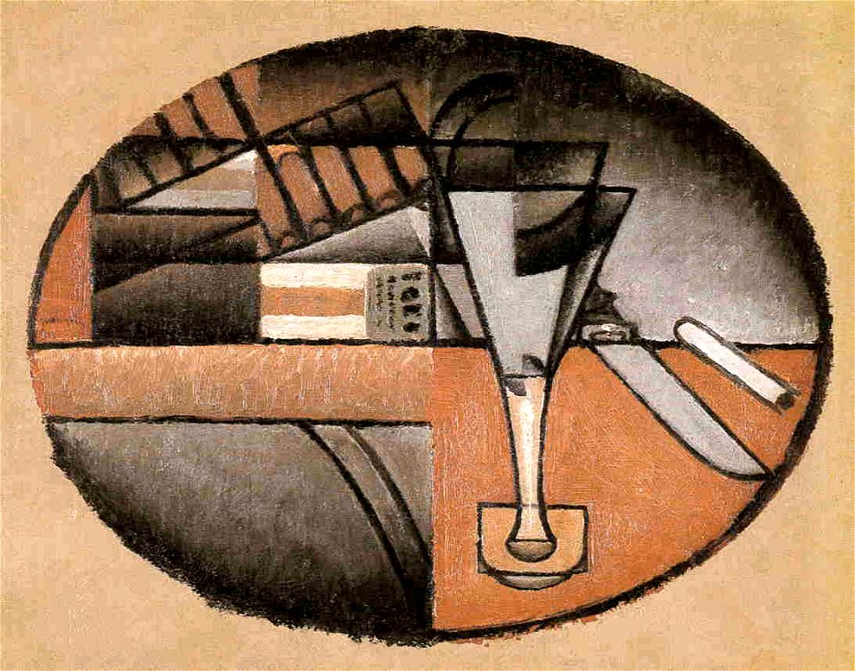 Juan Gris, 1912, Les Cigares (The Packet of Cigars), oil on canvas, 22 x 28 cm, private collection