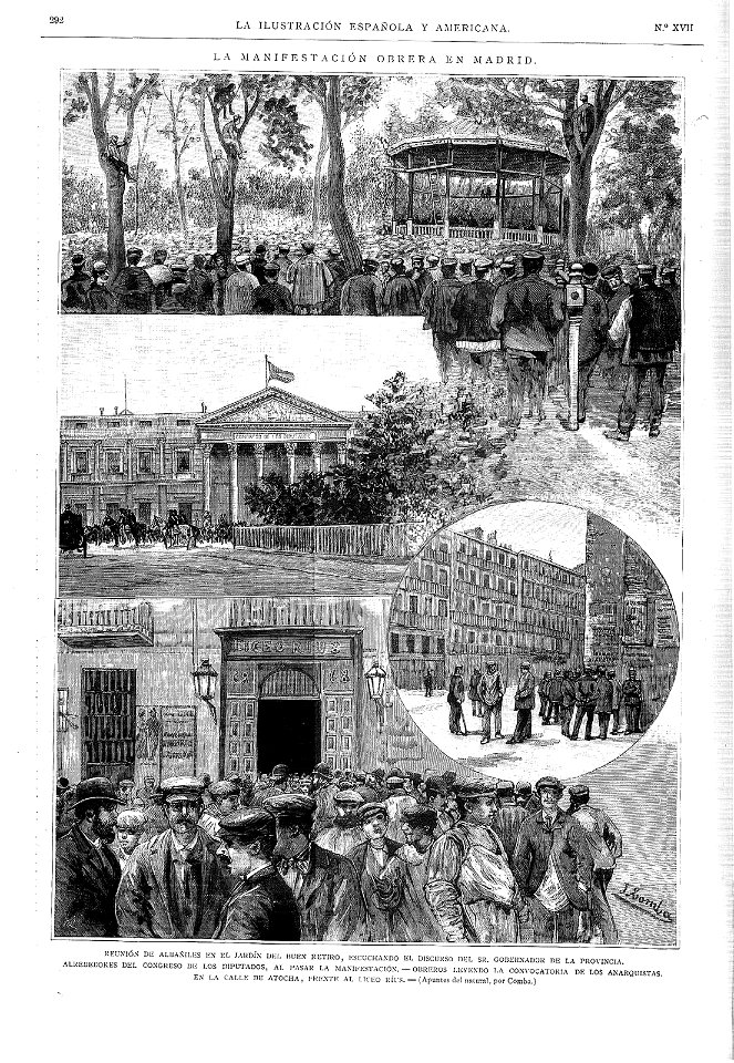 Juan Comba Manifestación obrera en Madrid 1890