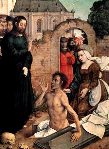 Juan de Flandes - The Raising of Lazarus - WGA12040. Free illustration for personal and commercial use.