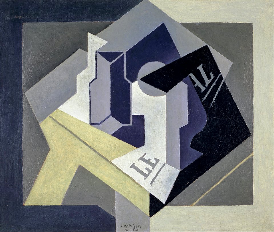 Juan Gris - Frutero y periódico - Google Art Project