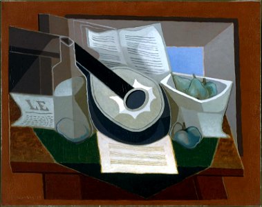 Juan Gris - Mandolin and Fruit Dish - 67.1161 - Museum of Fine Arts. Free illustration for personal and commercial use.