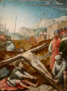 Juan de Flandes, , Kunsthistorisches Museum Wien, Gemäldegalerie - Christus wird ans Kreuz genagelt - GG 6276 - Kunsthistorisches Museum
