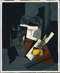 Juan Gris - Still Life with Newspaper - Google Art Project. Free illustration for personal and commercial use.