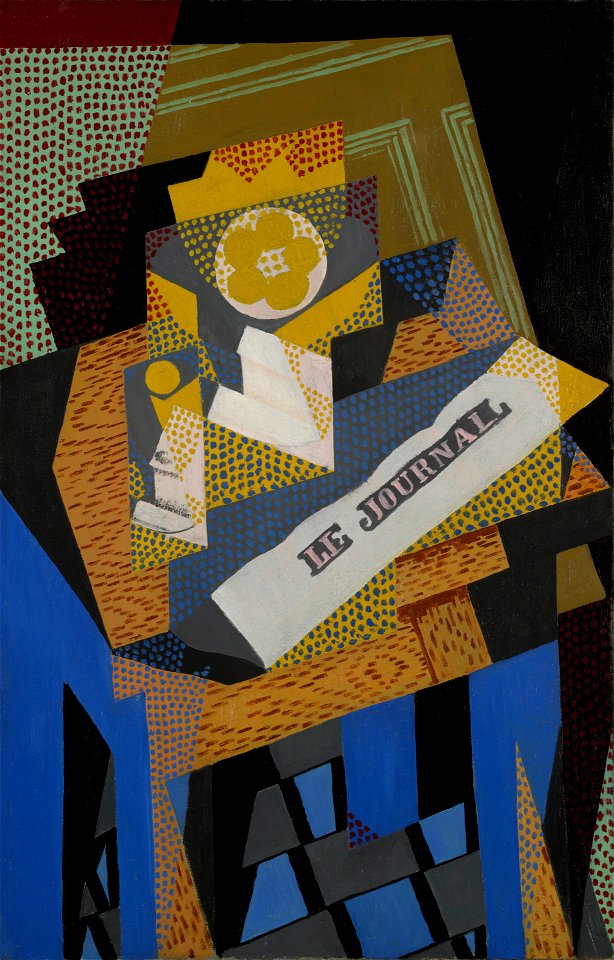 Juan Gris - Newspaper and Fruit Dish - 1941.489 - Yale University Art Gallery