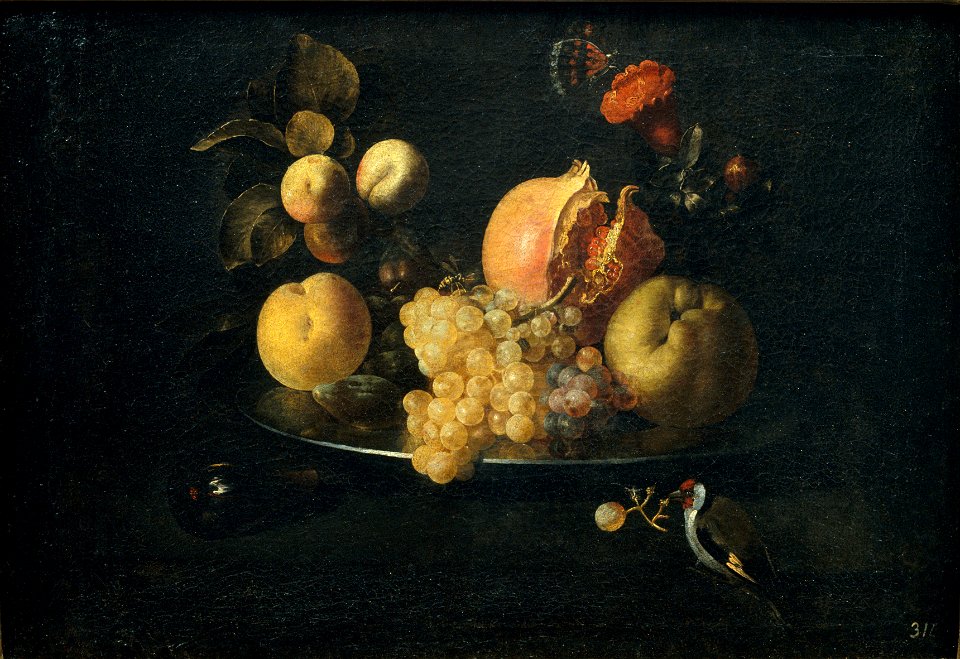 Juan de Zurbarán - Still Life with Fruit and Goldfinch - Google Art Project