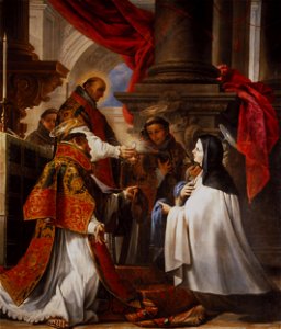 Juan Martín Cabezalero - The Communion of Saint Theresa - Google Art Project