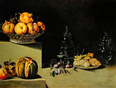 Juan van der Hamen y León - Stillleben mit Früchten, und Glasware