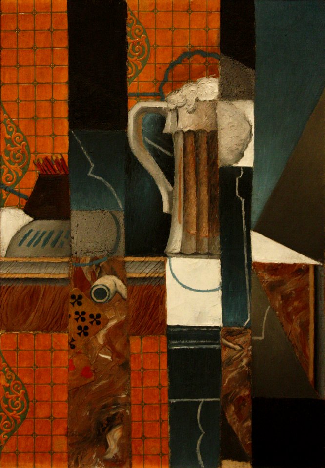 Juan Gris - Playing Cards and Glass of Beer (1913)