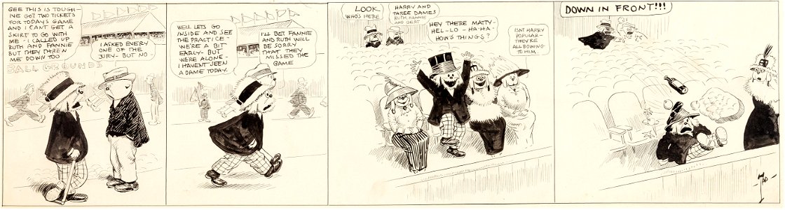 Judge Rummy Goes to a Baseball Game and Assaults Silk Hat Harry