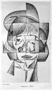 Juan Gris, 1912, Portrait (Etude pour le Portrait de Germaine Raynal), pencil and charcoal on paper, 36 x 26.5 cm, private collection