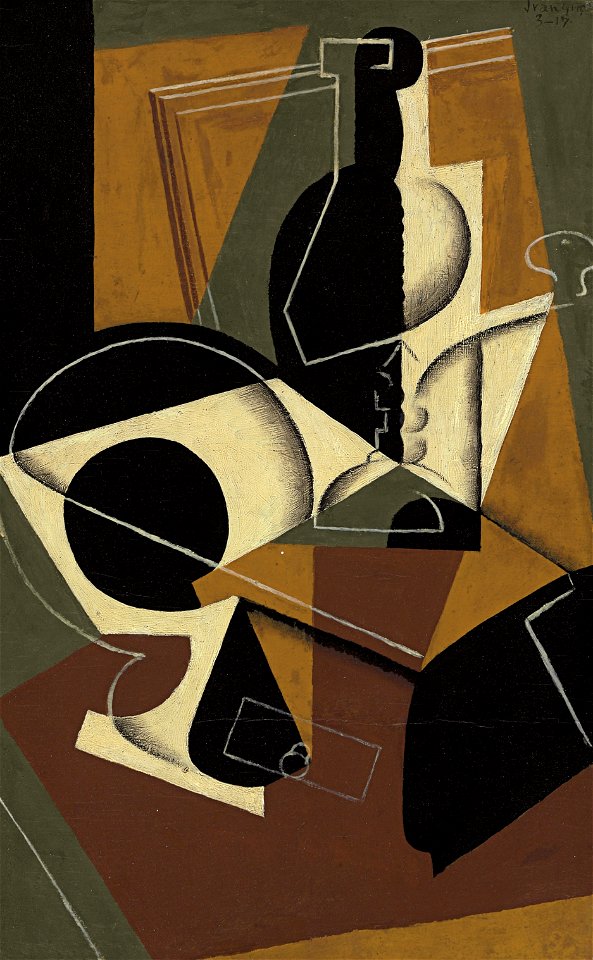 Juan Gris - Moulin à café et bouteille