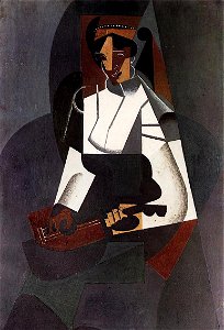 Juan Gris, 1916, Woman with Mandolin, after Corot (La femme à la mandoline, d'après Corot), oil on canvas, 92 x 60 cm, Kunstmuseum Basel. Free illustration for personal and commercial use.
