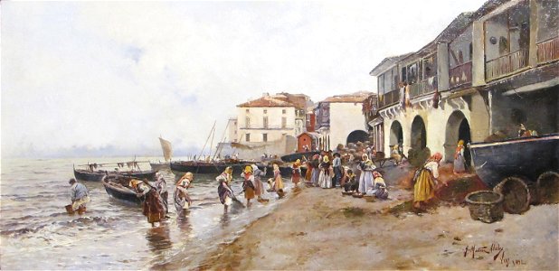 Juan Martínez Abades Gathering Seaweed on the Banks of the Berbés 1892