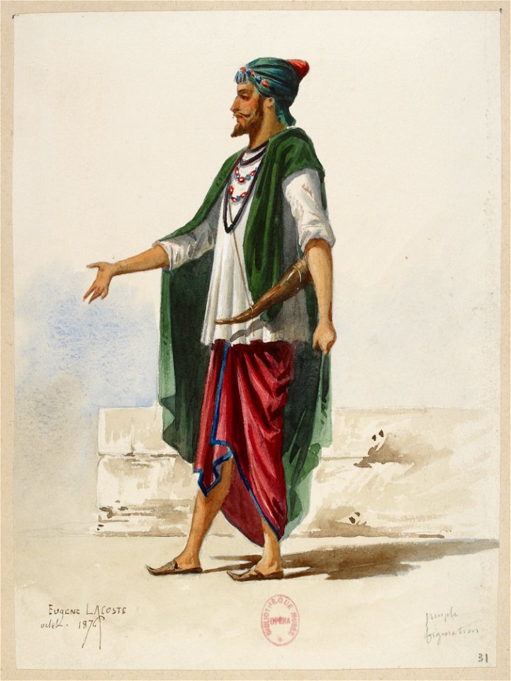 Jules Massenet - Le roi de Lahore - costume design by Eugène Lacoste 31 - 31. Peuple, figuration