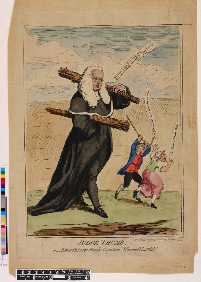 Judge Thumb, or- patent sticks for family correction- warranted lawful! (BM 1868,0822.7106 1)