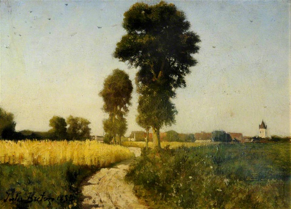 Jules Adolphe Aimé Louis Breton (1827-1906) - Landscape, Courrières, France - VIS.707 - Sheffield Galleries and Museums Trust