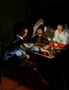 Judith Leyster A Game of Tric Trac. Free illustration for personal and commercial use.