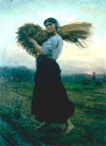 Jules Adolphe Aimé Louis Breton (1827-1906) - The Gleaner - ABDAG002172 - Aberdeen Art Gallery