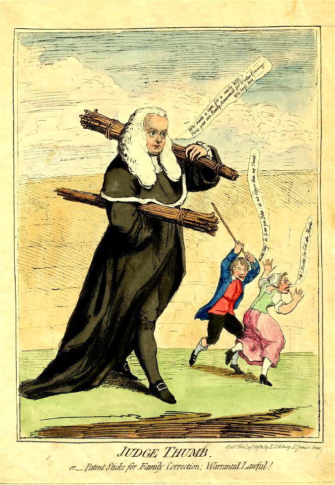 Judge Thumb, or- patent sticks for family correction- warranted lawful! (BM 1868,0822.7106)