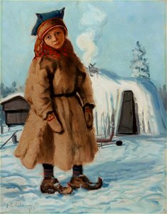 Juho Kyyhkynen - A Lappish Tepee - A-2010-155 - Finnish National Gallery