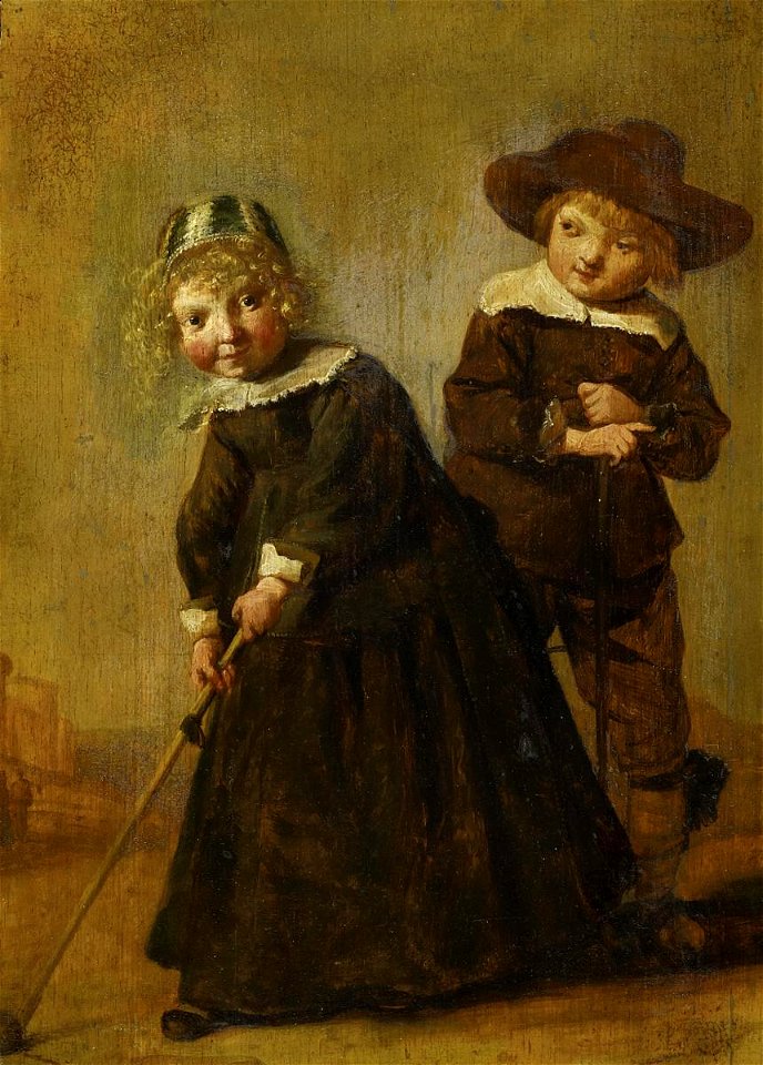 Judith Leyster - Girl and Boy at a Game of Kolf