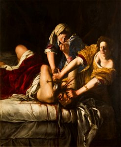Judit decapitando a Holofernes, por Artemisia Gentileschi. Free illustration for personal and commercial use.