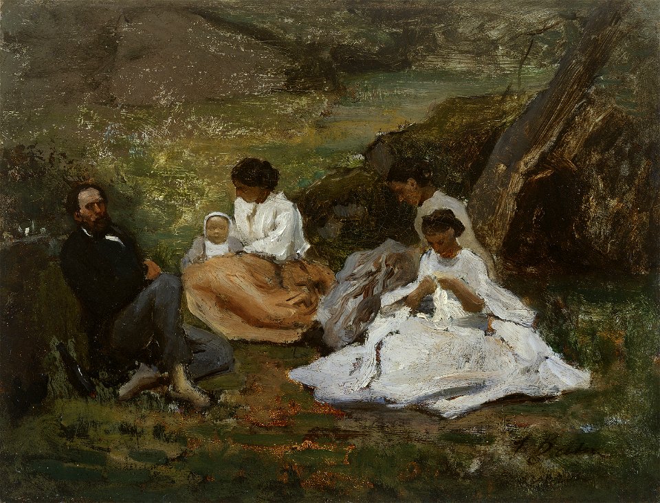 Jules Breton - Réunion de famille à Bourron-Marlotte (Théodore de Banville dans la forêt de Fontainebleau) - PPP648 - Musée des Beaux-Arts de la ville de Paris