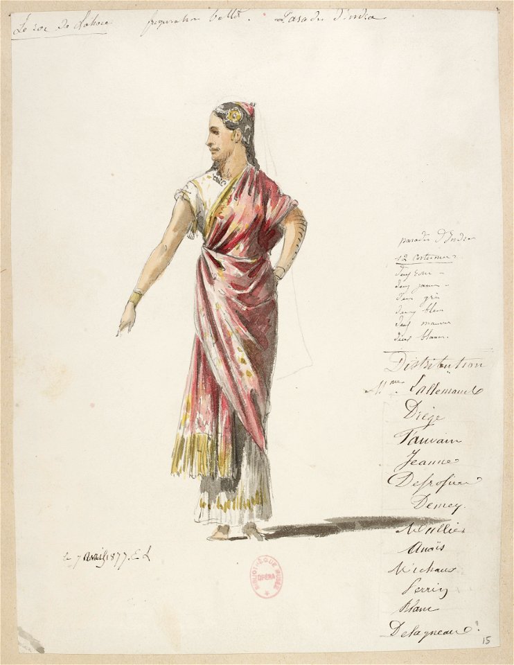 Jules Massenet - Le roi de Lahore - costume design by Eugène Lacoste 15 - 15. Figuration ballet, paradis d'Indra