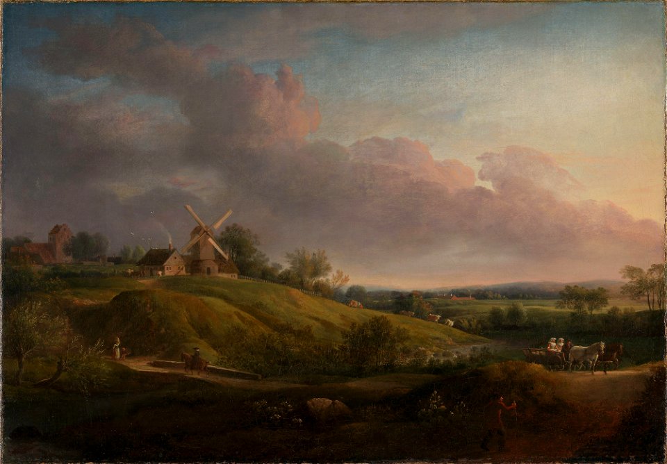 Jens Juel - Landscape with a Church and a Mill - NG.M.04264 - National Museum of Art, Architecture and Design
