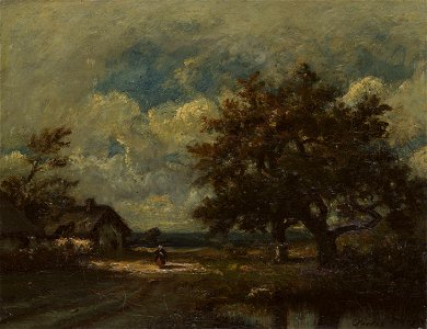 Jules Dupré - The Cottage by the Roadside, Stormy Sky - 1894.1058 - Art Institute of Chicago. Free illustration for personal and commercial use.